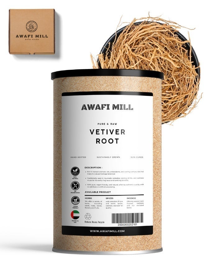 AWAFI MILL Vetiver Root | Natural Khus Roots | Pure, Aromatic, and Versatile Root - 100 g | 3.5 Oz - Image 1